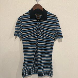 Louis Vuitton Blue and Black Striped Mini Dress